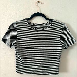 Cute Stripped Black and White Top